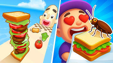 Sandwich Runner 🆚 Sandwich Run🌻🧿🌺🌈Max Levels Walkthrough Android IOS Update Gameplay 9012
