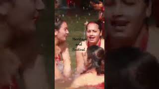 On The Teej, Women Taking Bath For Worshiping Goddess Parvati