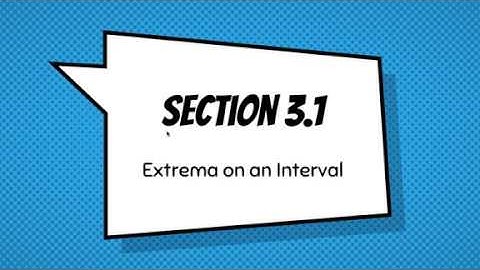 Calc Section 3.1 -  Extrema on an Interval
