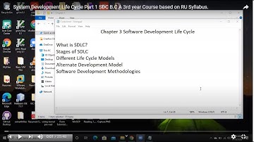 Models and Methodologies for System Development SDC B.C.A 3rd year Course based on RU Syllabus.