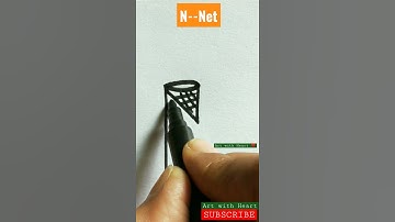 N -- Net🥅// Simple alphabet drawing for kids// Art with Heart ❤️