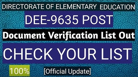 Tet Assam|DEE|Permanent Post |Verification List Out|Check Now||Official News|On 29th Feb 2020|