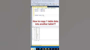 | SQL Tutorial | SQL Query | How to copy 1 table data into another | #sql #sqlinterview