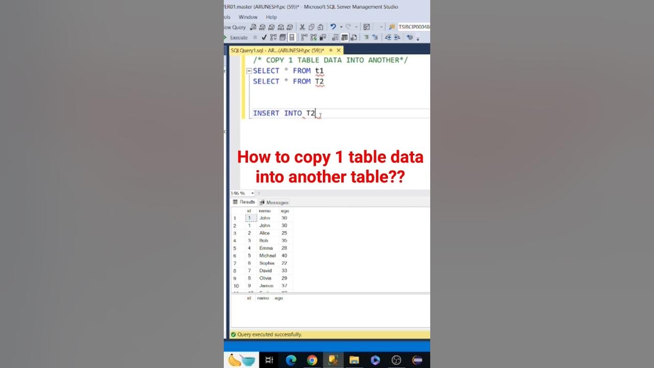 | SQL Tutorial | SQL Query | How to copy 1 table data into another | # ...
