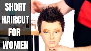 Haircut Tutorial - Short Textured Women’s Haircut - TheSalonGuy