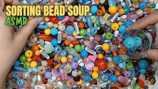 Sorting Bead Soup | A Pile of Bright Beads into Plastic Cups | Sound ASMR