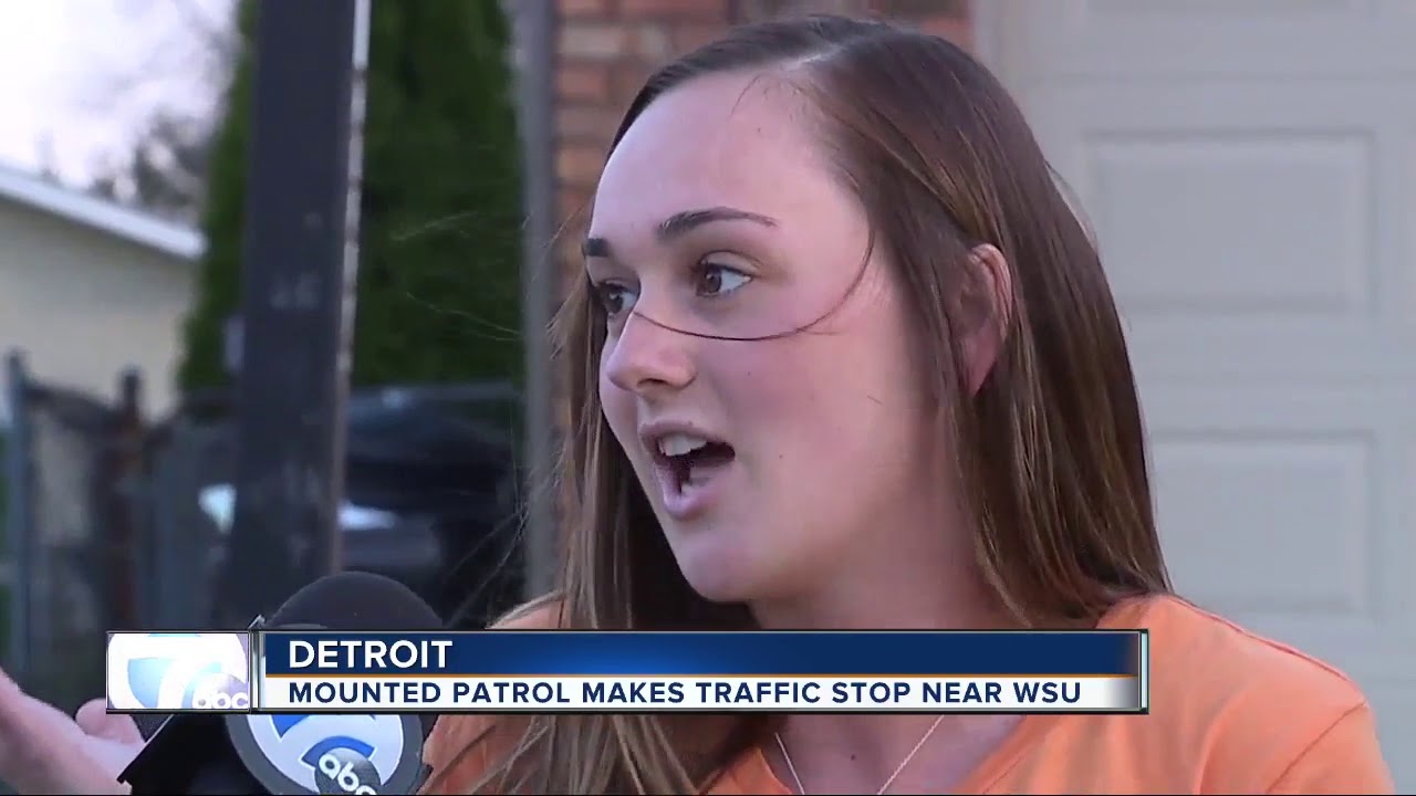 Mounted Wayne State University police officer pulls over driver in viral video