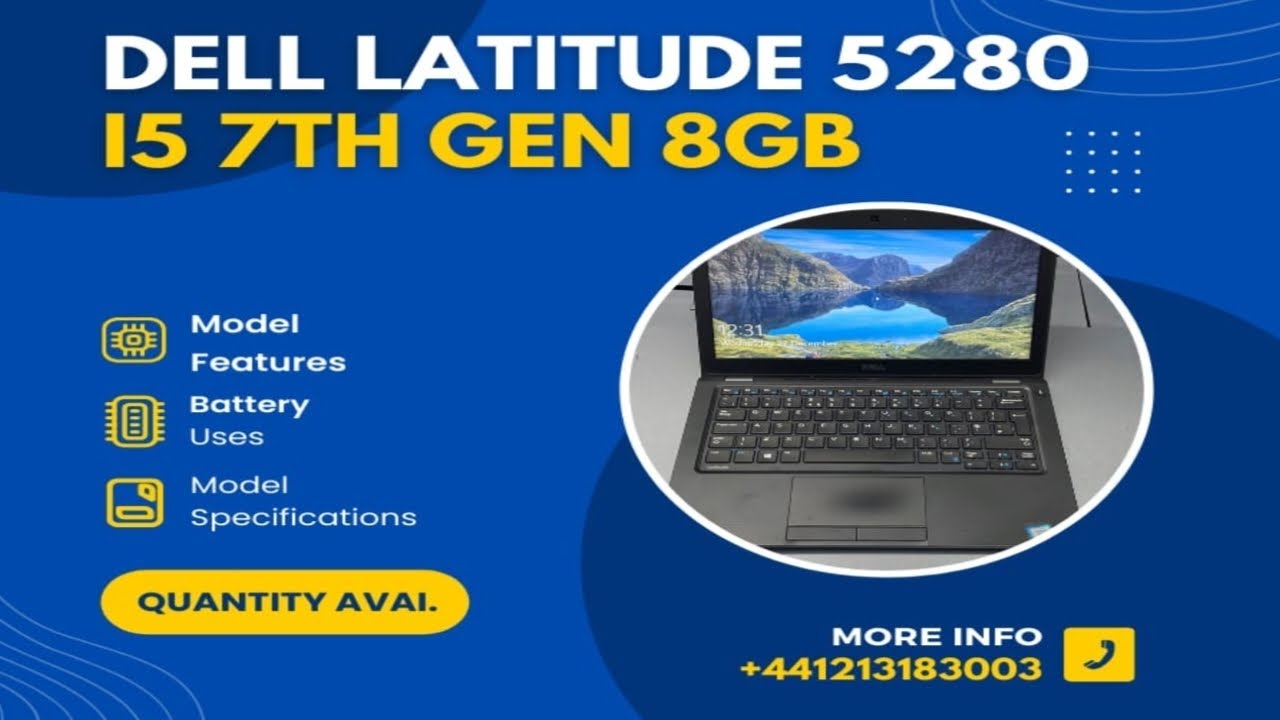 Dell latitude 5280 Intel i5 7th Generation 8GB RAM 256GB SSD| Laptops Sale|High Tech GB