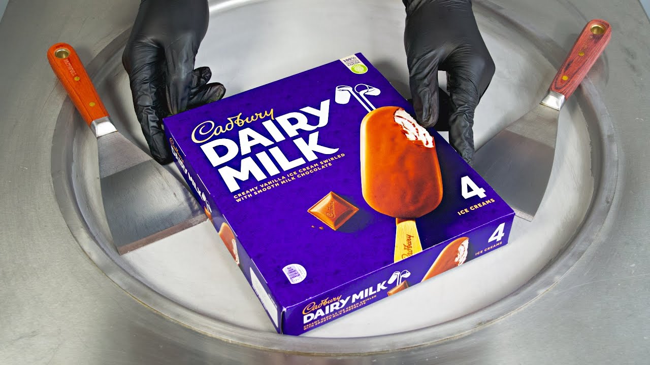 DAIRY MILK BAR ICE CREAM ROLLS - SATISFYING FOOD ASMR