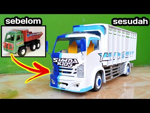 MODIF TRUK PLASTIK jadi truk isuzu giga sunda kids