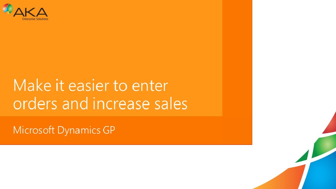 AKA Microsoft Dynamics GP Sales Order - YouTube
