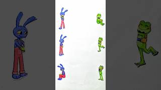 So Hoppy Ribbit🐸and Jax making love connect paper puzzle game #tadc #ribbit #jax #craft #shorts