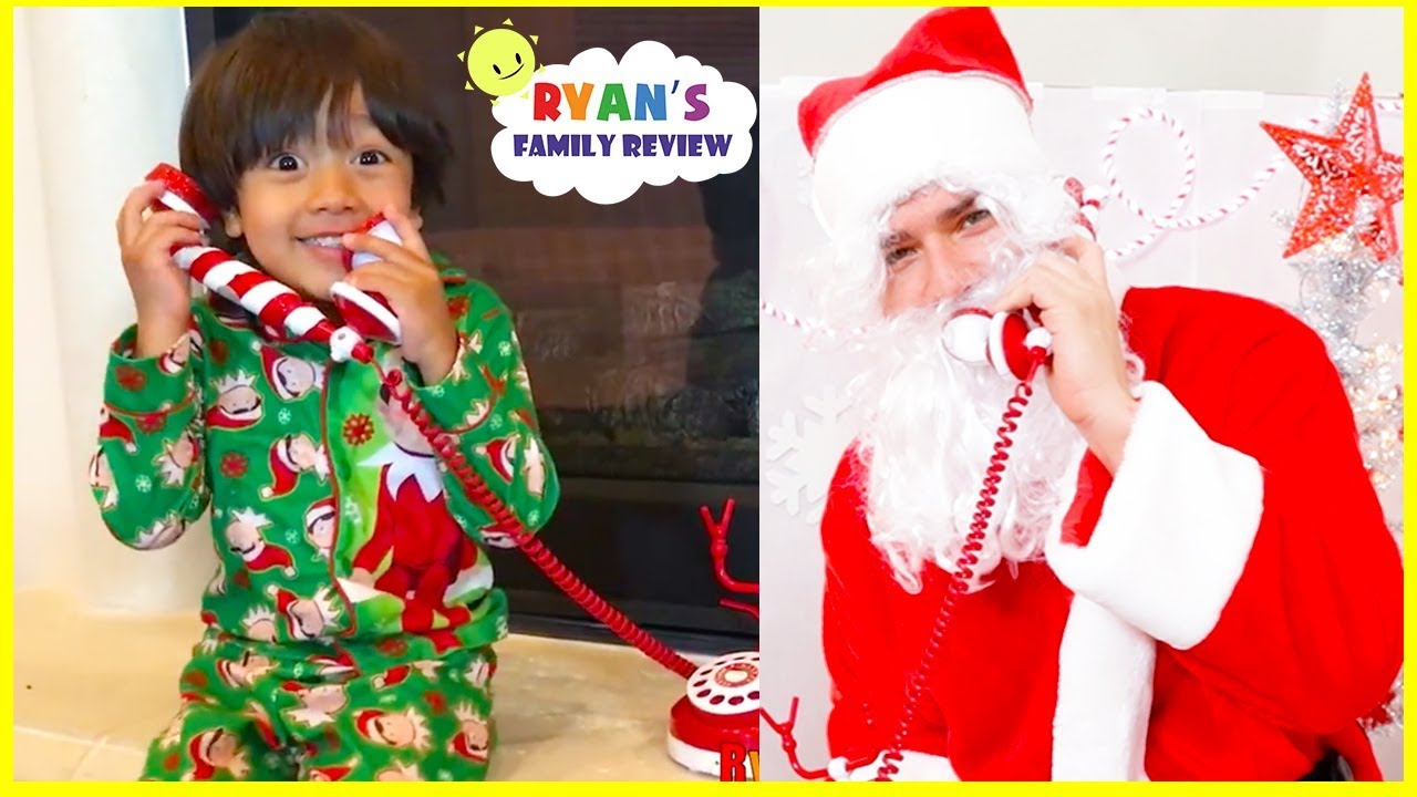 Real Santa Claus Calling Ryan and Family Fun Kids decorating ...