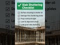 Slab Shuttering Checklist Site Engineers Must Know #sitework #civilconstruction #slab #shuttering