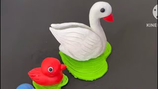 Learn Colours with Play Doh ducks and Clay Foam Surprise Toys