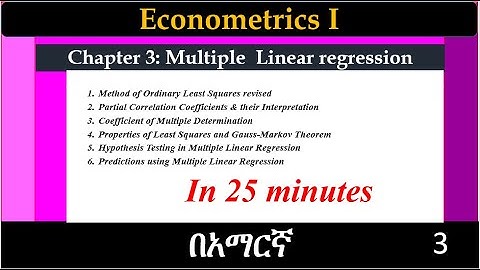 Econometrics|Multiple linear Regression|Chapter 3 @Attube3378|Summary