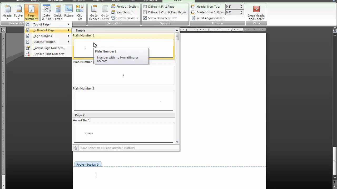 Microsoft Word でページ番号を操作する方法