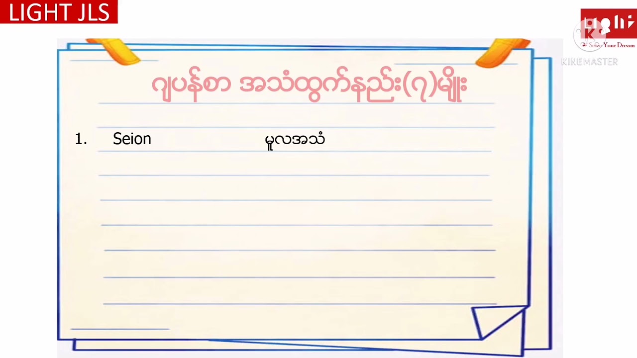 ဂျပန်စာ အသံထွက်နည်း (၇)မျိုး
