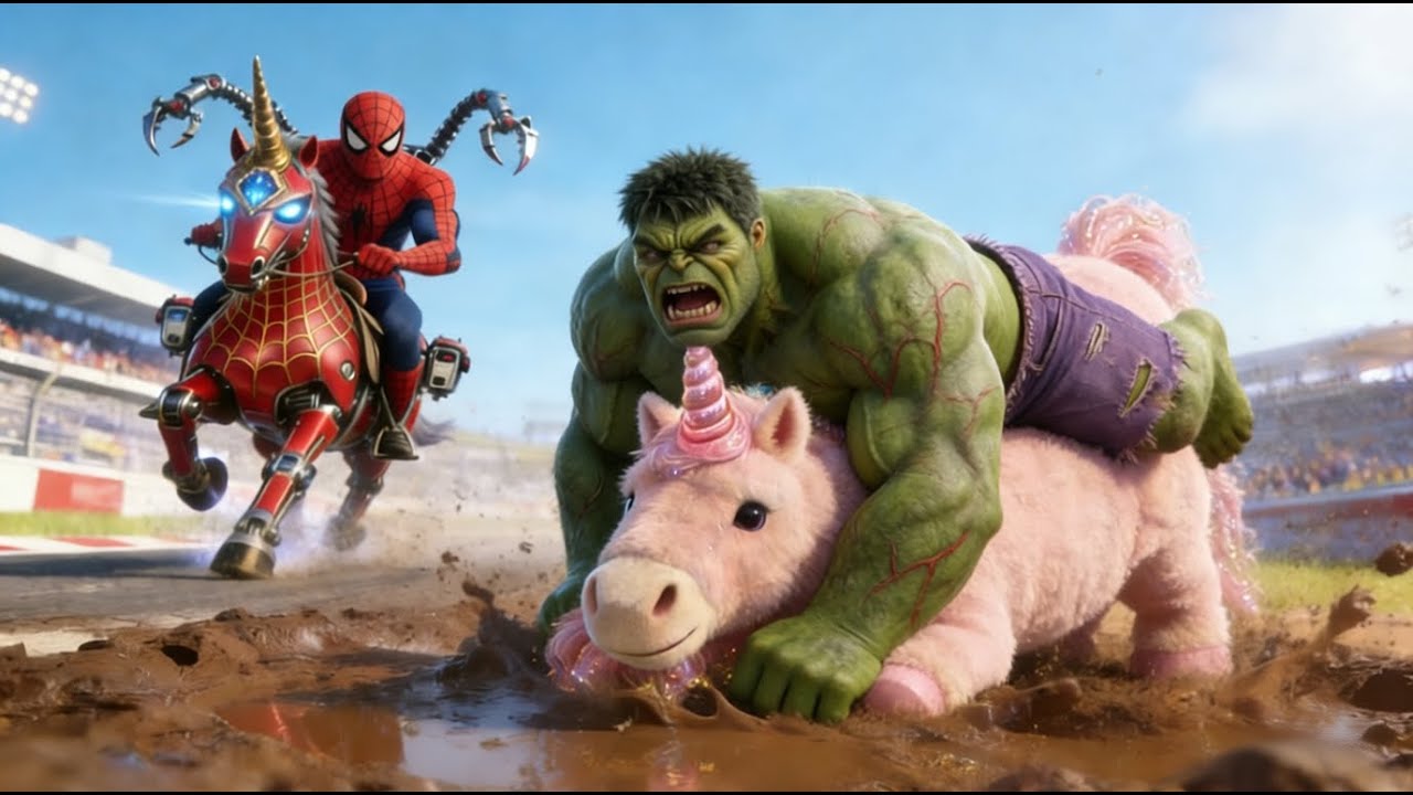 SPIDERMAN Wins The MECHA UNICORN Racing Championship  Epic Battle