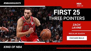 Zach LaVine First 25 Threes of 2022-23 NBA Regular Season