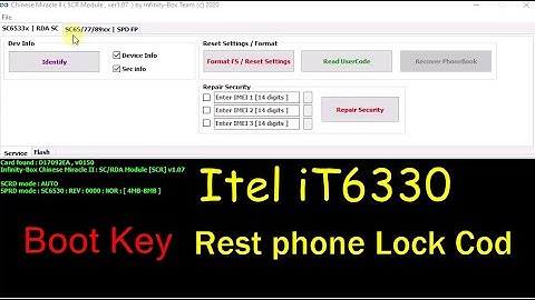Itel iT6330 Boot Key, Rest phone Lock Code CM2
