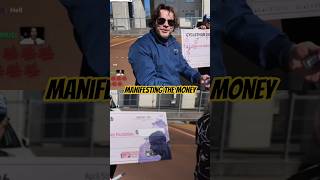 Pete manifesting the money for Connor's Cyclethon