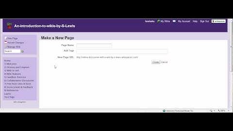 Test video on creating a new wiki page