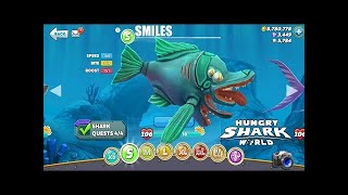 Hungry Shark World BUT I GAME WITH THE NEW SMILES SHARK All 34 Sharks Unlocked Hack Gems and Coins screenshot 2