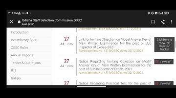 ossc excise sub inspector | Answer key out | 2021