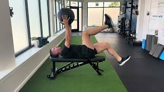 Med Ball Bench Alternating Deadbug
