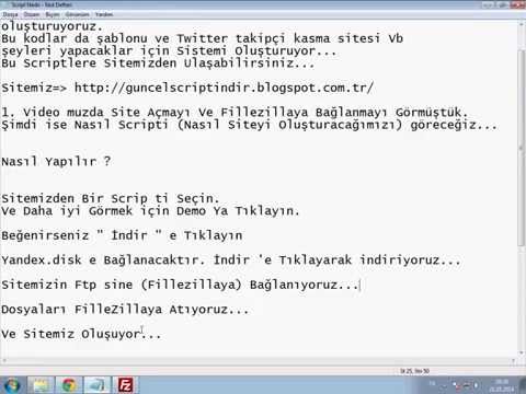 Ücretsiz Site Açmak 2.Adım - Script Kurulum