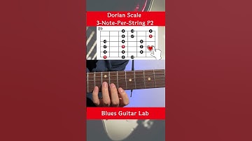 How to play dorian scale 3-note-per-string position 2 on guitar #shorts #dorianscale  #guitarscales
