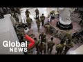 National Guard troops fill US Capitol during Donald Trump impeachment debate