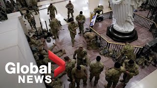National Guard troops fill US Capitol during Donald Trump impeachment debate