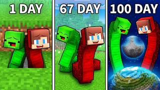 Minecraft Maizen: Mikey and JJ Survive 100 Days as SNAKES