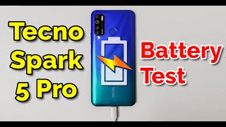Tecno Spark 5 Pro Battery Test | Charging And Drain Performance
