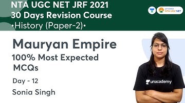 Mauryan Empire | 100% Most Expected MCQs | NTA UGC NET-JRF 2021 | Sonia Singh