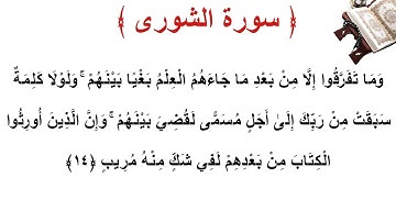 سورة الشورى الأية 14