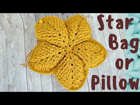 Crochet star shape bag l tutorial ✰ 