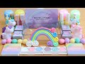 Mixing"UnocornRainbow" Eyeshadow and Makeup,parts,glitter Into Slime!Satisfying Slime Video!★ASMR★