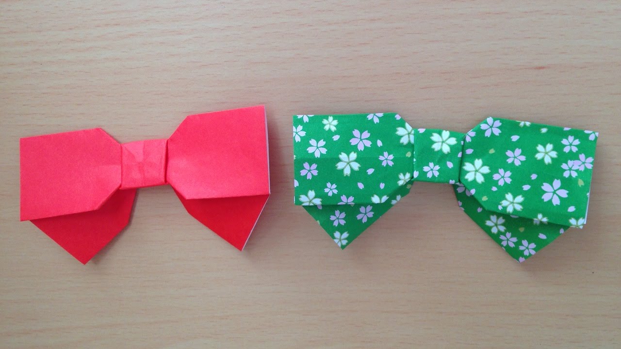 折り紙 リボン2 立体 簡単な折り方origami Bow 3d Youtube