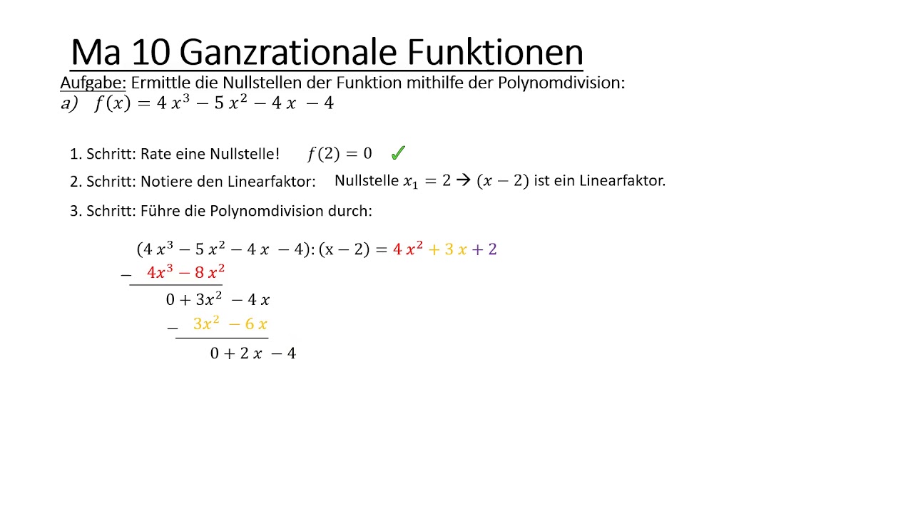 4 Polynomdivision durchführen - YouTube