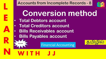 Accounts from Incomplete Records || Part 8 in Tamil || #singleentrysystem  || Conversion method
