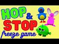 Easter hop and stop freeze game brain break