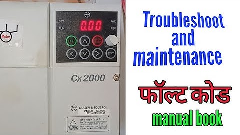 Troubleshoot and maintenance / fault code / l&t  ac drive /  l&t vfd menual