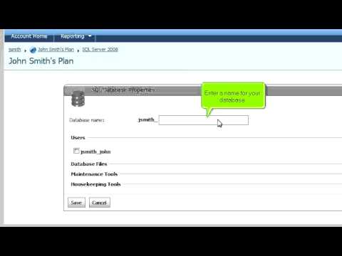How to create a MS SQL server database in WebsitePanel