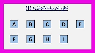 نطق الحروف في اللغة الانجليزية 1 - اللفظ في اللغة الانجليزية للحروف (A, B, C, D, E, F, G, H, I)