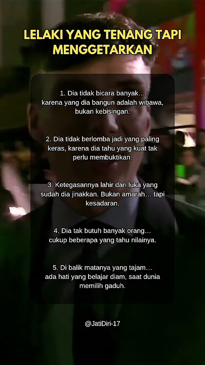 Lelaki yang tenang tapi menggetarkan #story #motivasi #quotes #dakwah #inspiration