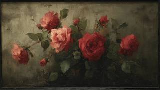 Deep Red Roses Painting | 4K Frame TV Art | Dutch Masters | Ambient Video | 2 Hours