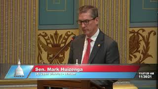 Sen. Huizenga addresses the Senate as a newly elected Senator